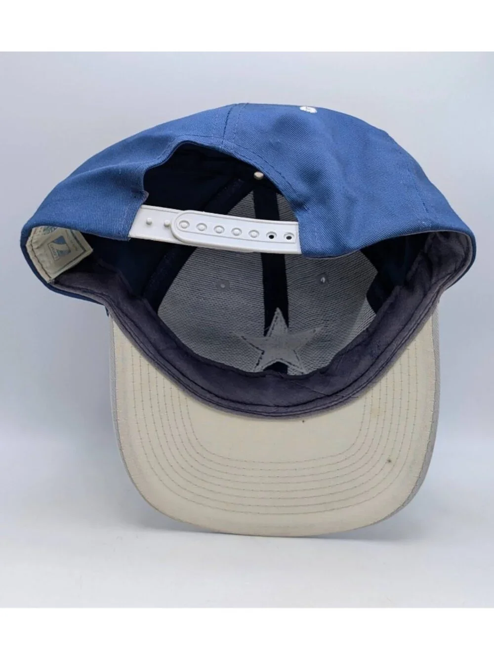 Vintage 90s NFL Dallas Cowboys Logo 7 Snapback Hat Blue Gray Football Retro